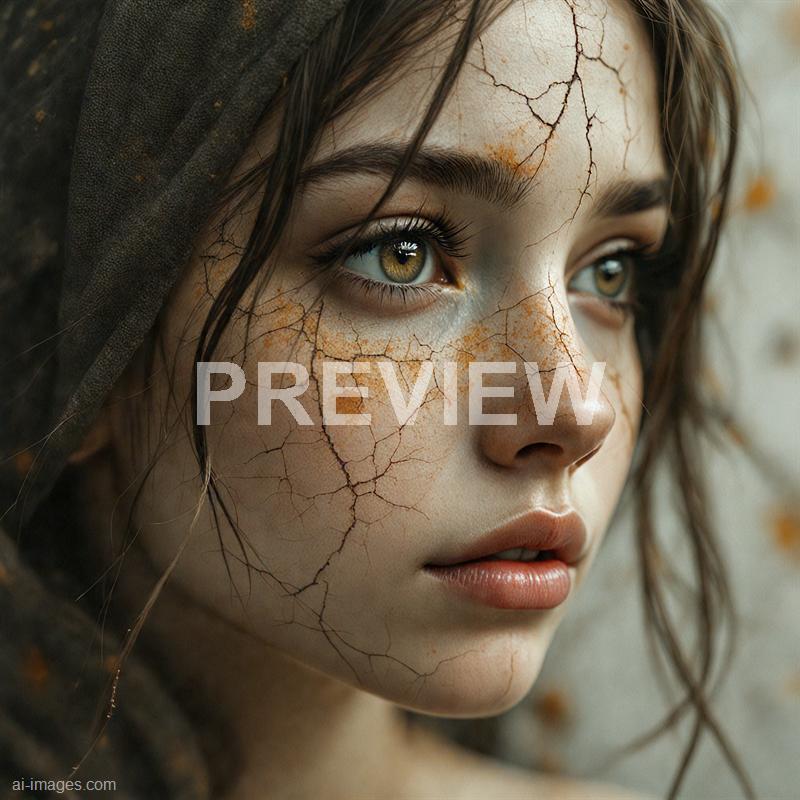 11508 - a-girl-s-face-resembles-an-old-weathered-painting-wit_250704102001_00001